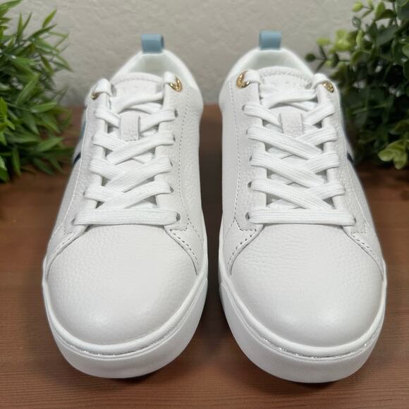 Ted Baker Women's Blue White Leather Sneakers Size 6 - Picture 3 of 9